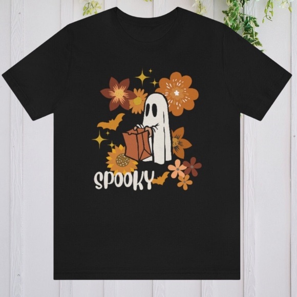 Spooky Ghost T-Shirt - Halloween T-Shirt Size Small - Picture 2 of 3